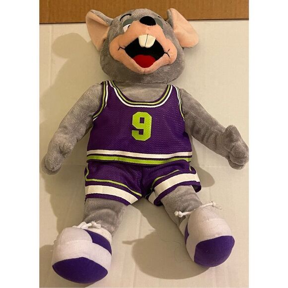 18” Chuck E Cheese Plush Mouse Badketball Star Player #9 - Picture 5 of 8
